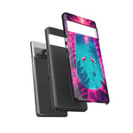 Neon Flamingo Pool Vaporwave Art Tough Phone Case