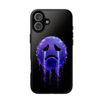 Glitch Sad Face Phone Case, Anime Melt Static Tough Cover