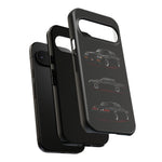Black GNX Phone Case, Three-View Muscle Car Vector Tough Cover