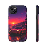 FD RX-7 Retro Sunset Sports Car Tough Case | Neon Vaporwave Beach Drive