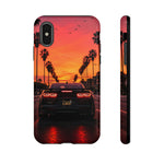 Black Camaro ZL1 Sunset Tough Phone Case - Palm Silhouette