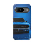 Muscle Car Phone Case Blue 68 Charger RT, Retro Tough Cover for Men