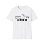 1956 3100 Pickup Black Outline Silhouette Emblem Classic Truck T-Shirt Chevy Fan Gift Tee