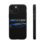 Blue C7 Z06 Sports Car Tough Phone Case Track Style Cover Gift