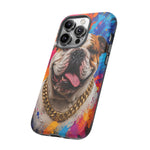 Bulldog Pop Art Portrait Tough Phone Case - Paint Splash