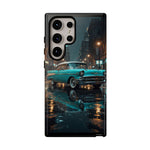 Vintage Teal 1957 Bel Air Classic Car Tough Case | Retro Rainy City Phone Cover