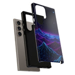 Retro Neon Mountains Phone Case | Vaporwave Galaxy Landscape