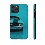 Muscle Car Phone Case Teal 69 Camaro SS, Retro Classic Cover, Guys Gift