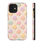 Pastel Swirl Lollipops Tough Case | Candy Pattern Phone Cover