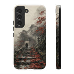 Autumn Temple Steps phone case | Japanese watercolor landscape cover