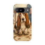 Guilty Basset Hound Phone Case, Muddy Watercolor Art Cover