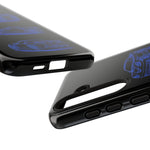C6 ZR1 Line Art Phone Case, Blue Three-View Cover