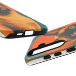Siamese Cat Retro Halftone Portrait Case - Orange Teal Print