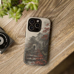 Autumn Temple Steps phone case | Japanese watercolor landscape cover