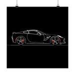 2019 C7 Corvette Poster Side View Chevy Sports Car Wall Art