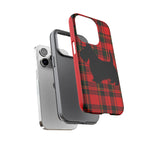 Scottish Terrier Silhouette Plaid Art Tough Phone Case