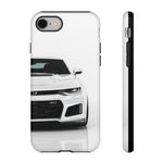 White Camaro Phone Case, ZL1 American Muscle Car Tough Cover for Men