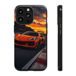 Orange C8 Z06 Flat Plane V8 Speed Art Tough Phone Case