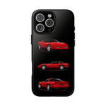 C4 Corvette Art Phone Case Red, Three-View Vector Cover, Gift