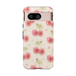 Pink Cherry Pattern Phone Case | Cute Retro Fruit Design
