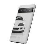 White MK4 Supra Phone Case, Retro 90s JDM Tough Cover for Car Enthusiasts