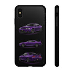 Purple R33 Skyline GTR JDM Sports Car Phone Case Tough Multi View