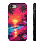 Neon Sunset Beach Radiant Vaporwave Phone Case – Tropical Aesthetic