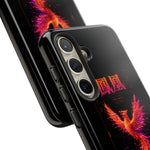 Glitch Phoenix Rising Art Tough Phone Case - Orange Pink Neon