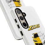 Z06 Corvette Phone Case, Yellow Sketch Reveal Chrome Cover