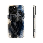 Black Lab Watercolor Art Tough Phone Case - Dog Portrait