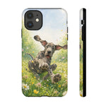 Playful Dog in Meadow Great Dane phone case | Puppy Art Tough Cover
