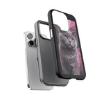 British Shorthair Geometric Portrait Tough Phone Case - Pink Gray Poly