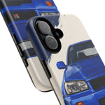R34 Skyline GT-R Bayside Blue Tough Phone Case for 90s JDM Fans