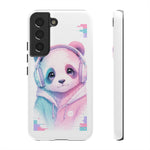Pastel Panda Phone Case, Glitch Color Block Cover