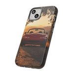 Miata Phone Case, Red JDM Roadster Golden Hour Trail Cover, Gift