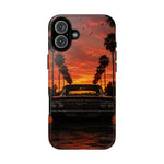 Black Impala Lowrider Sunset Tough Phone Case - Palm Silhouette