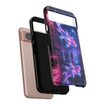 Neon Koi Reflection Vaporwave phone case | Tough Cover