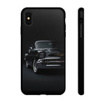 Black 1957 Chevy Bel Air Chrome Front Tough Phone Case for Classic Car Fans