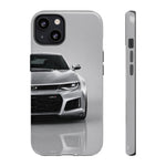 Silver Camaro Phone Case, ZL1 American Muscle Car Tough Cover for Men Gift