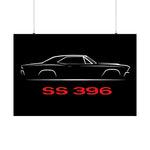 1966 Chevelle SS 396 Poster Classic Muscle Car Wall Art Chevy SS Print Decor