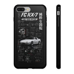 White FC RX7 Phone Case, Rotary JDM Infographic Spec Cover