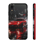RX7 Phone Case Red, Night Drift JDM Sports Car Tough Cover, Gift
