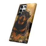 Rottweiler with Daisy Crown phone case | Tough Cases