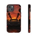 Black Impala Lowrider Sunset Tough Phone Case - Palm Silhouette