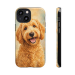 Goldendoodle Fluffy Curls Portrait Art Tough Phone Case