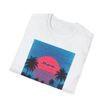 1994 Supra MK4 Cyan Magenta Retrowave Beach Sunset T-Shirt JDM Fan Gift