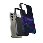 Retro Neon Mountains Phone Case | Vaporwave Galaxy Landscape