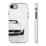 White Corvette Art Phone Case, C3 Stingray Sports Car Tough Cover, Gift