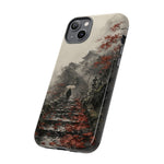 Autumn Temple Steps phone case | Japanese watercolor landscape cover
