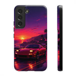 FD RX-7 Retro Sunset Sports Car Tough Case | Neon Vaporwave Beach Drive